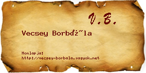 Vecsey Borbála névjegykártya
